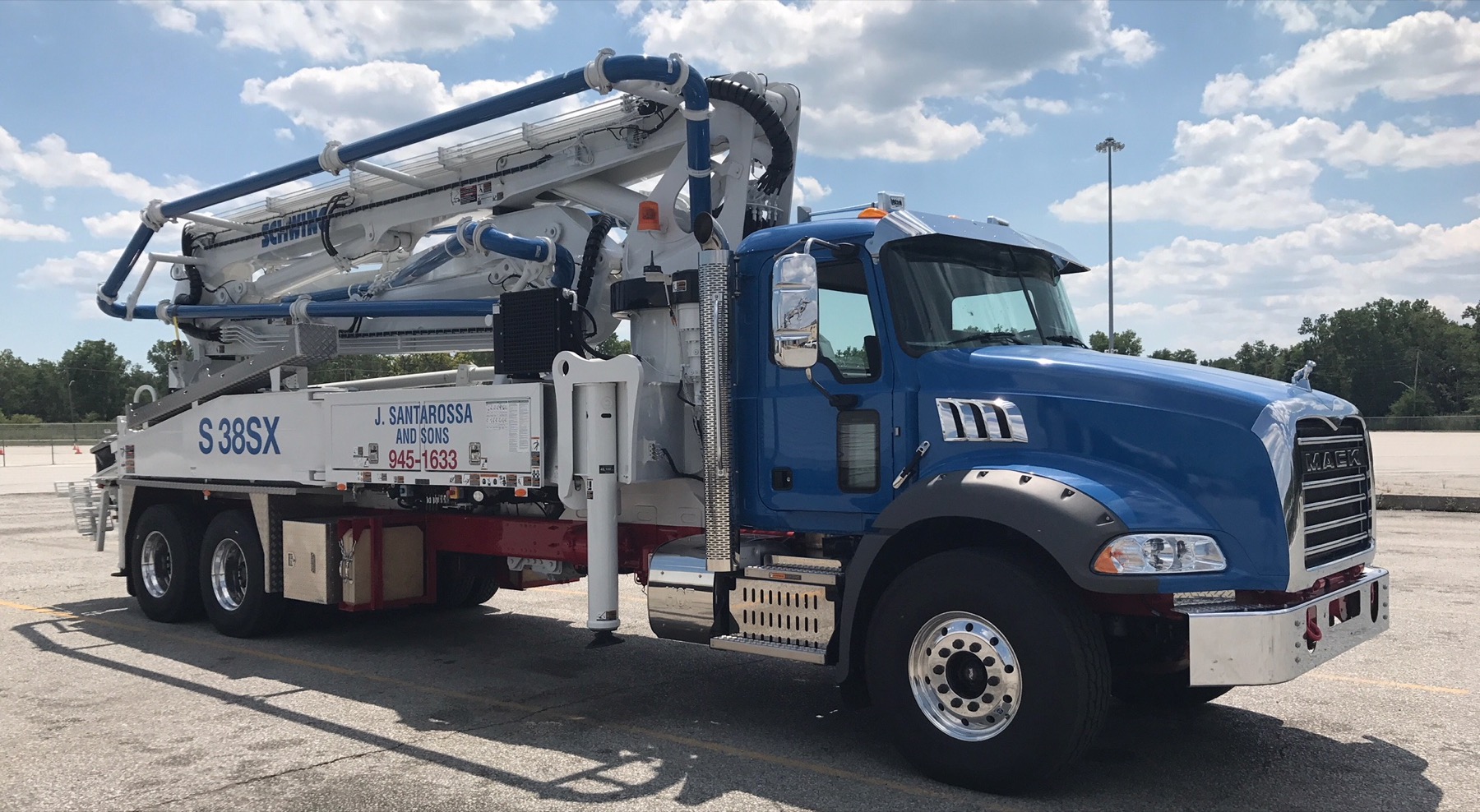 J. Santarossa 38-metre concrete pump truck