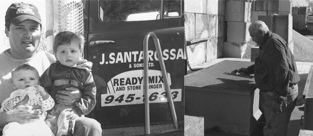 Generations of the Santarossa family and their concrete work